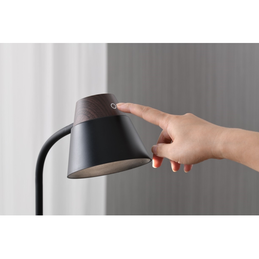 LED+CCT Stmívatelná stolní lampa s bezdrátovým nabíjením QI IDEAL LED/8W/230V 2700/4000/5000K hnědá