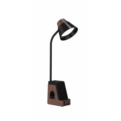 LED+CCT Stmívatelná stolní lampa s bezdrátovým nabíjením QI IDEAL LED/8W/230V 2700/4000/5000K hnědá