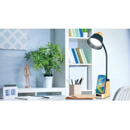 LED+CCT Stmívatelná stolní lampa s bezdrátovým nabíjením QI IDEAL LED/8W/230V 2700/4000/5000K béžová