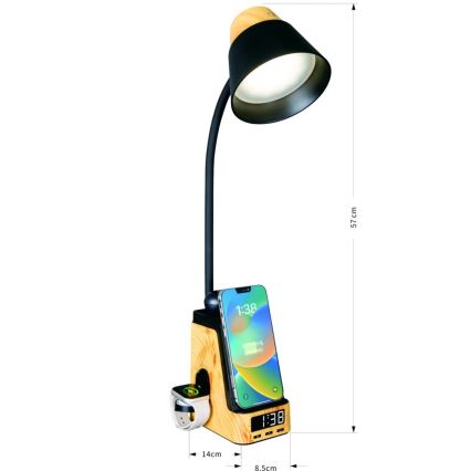 LED+CCT Stmívatelná stolní lampa s bezdrátovým nabíjením QI IDEAL LED/8W/230V 2700/4000/5000K béžová