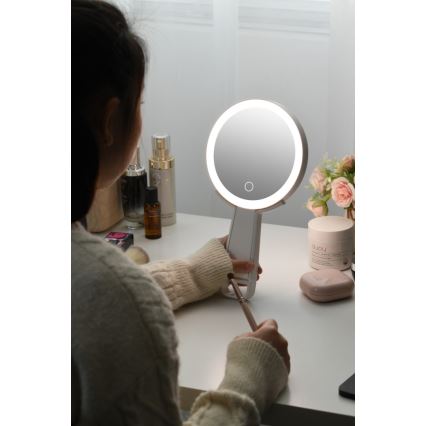 Immax 09103L - LED+CCT Stmívatelné kosmetické zrcátko SWEET LED/3W/5V bílá