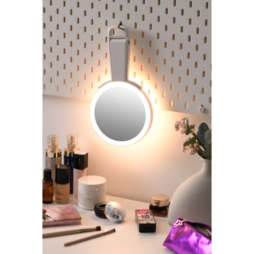 Immax 09103L - LED+CCT Stmívatelné kosmetické zrcátko SWEET LED/3W/5V bílá