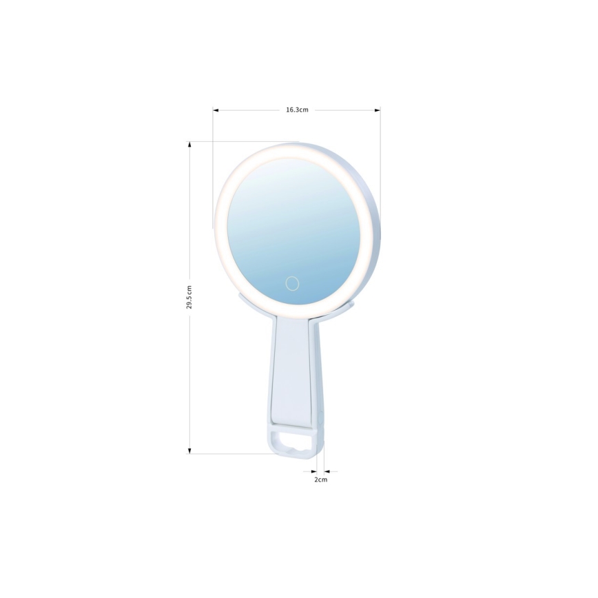 Immax 09103L - LED+CCT Stmívatelné kosmetické zrcátko SWEET LED/3W/5V bílá