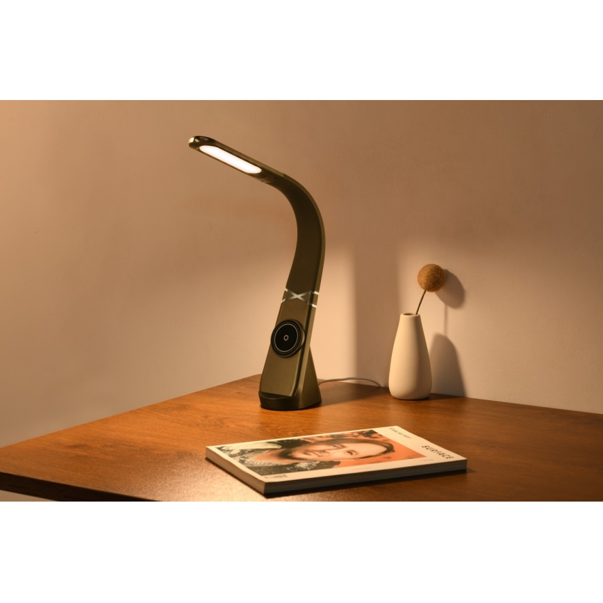 LED Stmívatelná stolní lampa s bezdrátovým nabíjením MAGIC LED/5W/230V černá