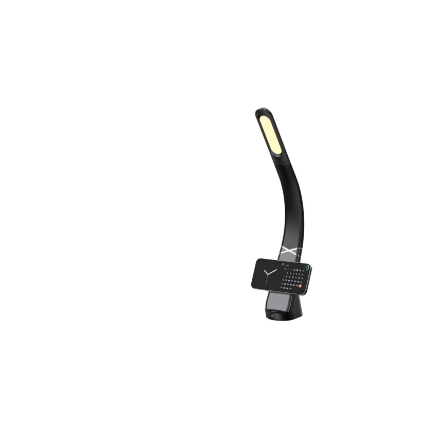 LED Stmívatelná stolní lampa s bezdrátovým nabíjením MAGIC LED/5W/230V černá