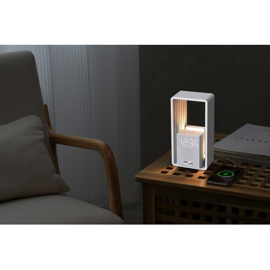 LED Stolní lampa s budíkem a nabíjením CALM LED/3,5W/5V