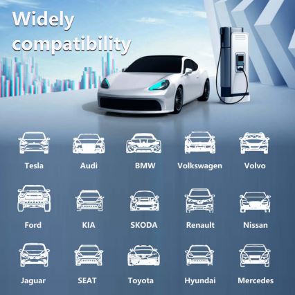 Immax - Cestovní nabíjecí stanice EV pro elektromobily AC Type 2 32A/380V 22kW + zástrčka 230V 5m Wi-Fi Tuya