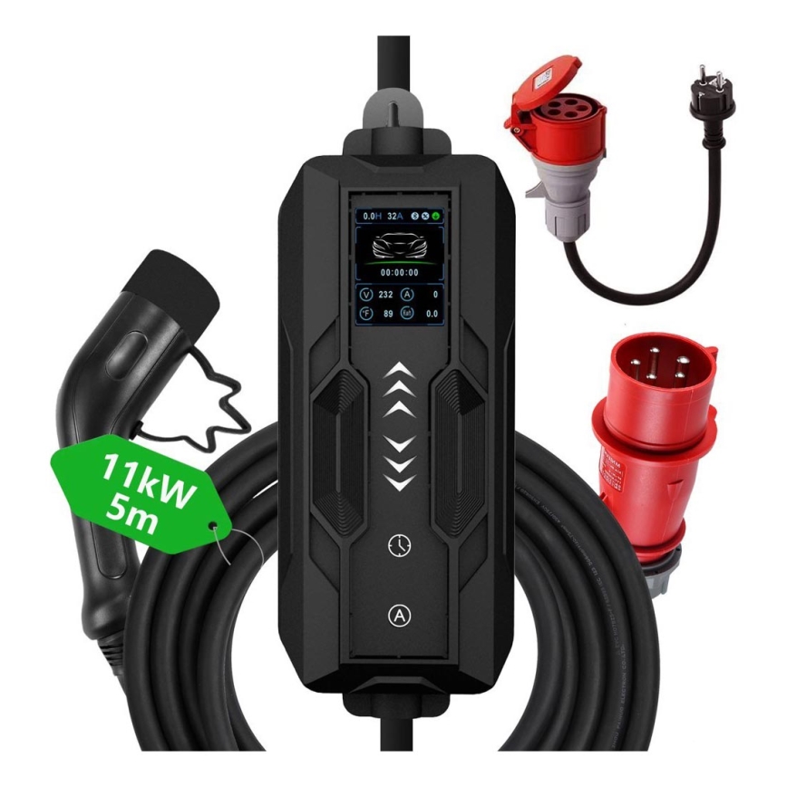 Immax - Nabíjecí stanice EV pro elektromobily AC Type 2 16A/380V + zástrčka 230V, 3,7kW 5m Tuya