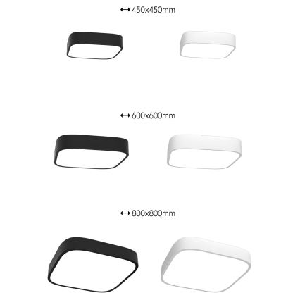 Immax NEO 07041L - LED Stmívatelné stropní svítidlo RECUADRO LED/67W/230V 80x80 Tuya + dálkové ovládání