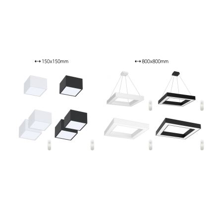 Immax NEO 07071L - LED Stmívatelný lustr na lanku CANTO LED/60W/230V 80x80 cm Tuya + dálkové ovládání