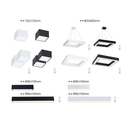 Immax NEO 07074-90 - LED Stmívatelné stropní svítidlo CANTO LED/50W/230V černá Tuya + dálkové ovládání