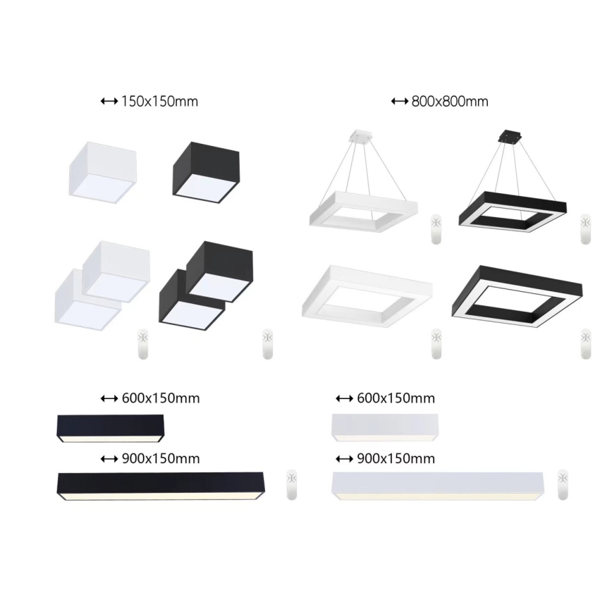 Immax NEO 07074-90 - LED Stmívatelné stropní svítidlo CANTO LED/50W/230V černá Tuya + dálkové ovládání