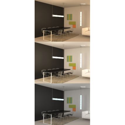 Immax NEO 07104L - LED Stmívatelný lustr na lanku BAMBOOS LED/45W/230V 135 cm Tuya + dálkové ovládání