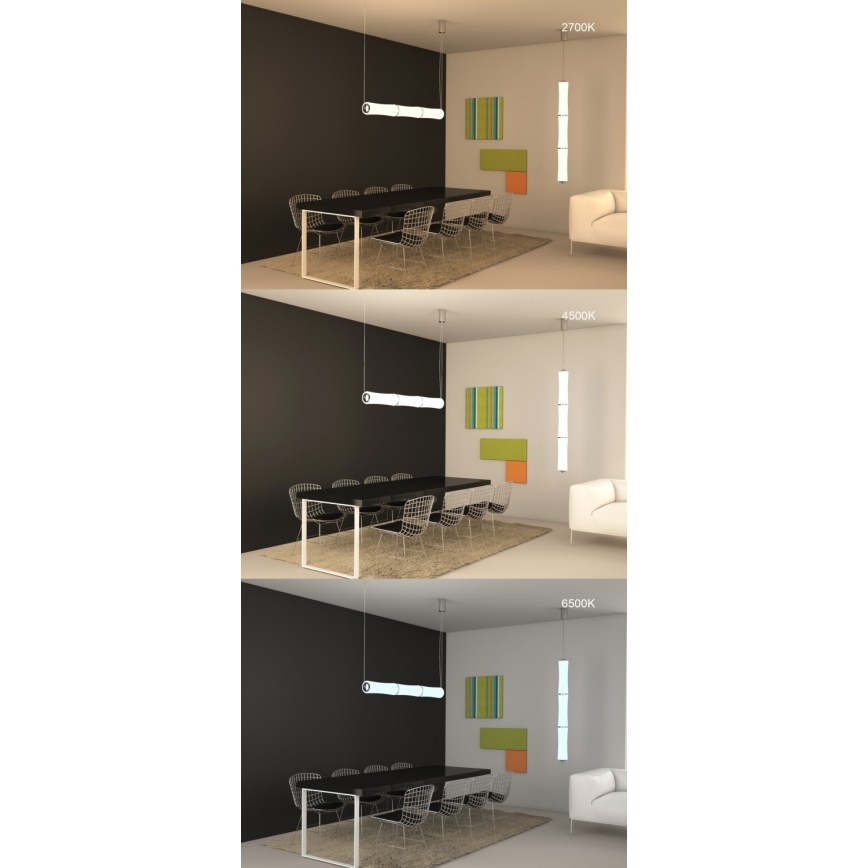 Immax NEO 07104L - LED Stmívatelný lustr na lanku BAMBOOS LED/45W/230V 135 cm Tuya + dálkové ovládání
