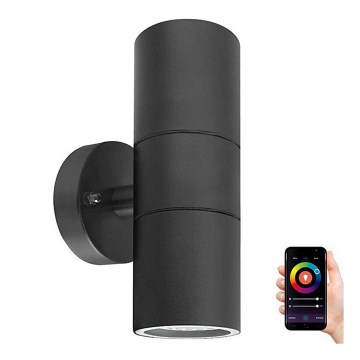 Immax NEO 07118B-2 - LED RGB Venkovní stmívatelné nástěnné bodové svítidlo PARED 2xGU10/5,5W/230V Wi-Fi Tuya IP65