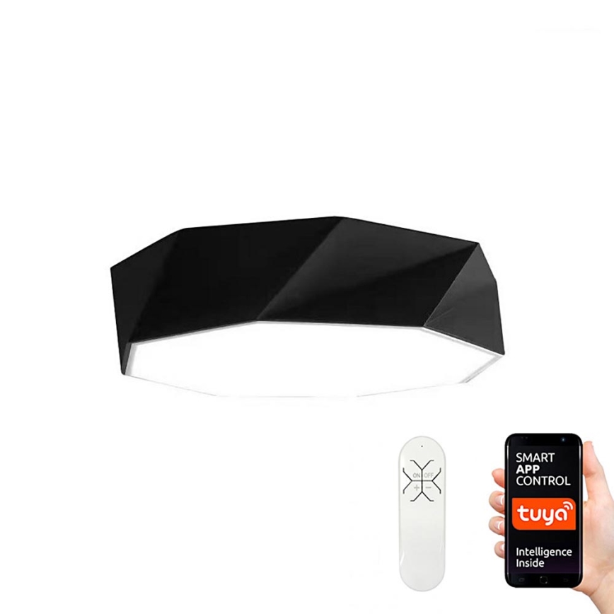 Immax NEO 07130-B40 - LED SMART Stmívatelné stropní svítidlo DIAMANTE černá LED/31W/230V + dálkové ovládání 40cm Tuya ZigBee