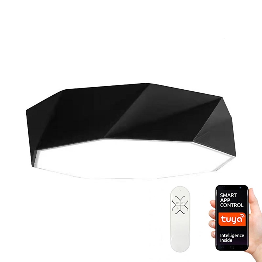 Immax NEO 07130-B80 - LED SMART Stmívatelné stropní svítidlo černá DIAMANTE LED/60W/230V + dálkové ovládání 80cm Tuya ZigBee