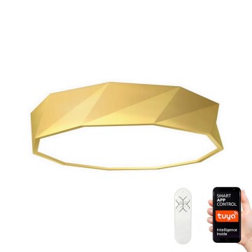 Immax NEO 07132-G60- LED SMART Stmívatelné stropní svítidlo DIAMANTE LED/43W/230V zlatá 60 cm Tuya ZigBee + dálkové ovládání 