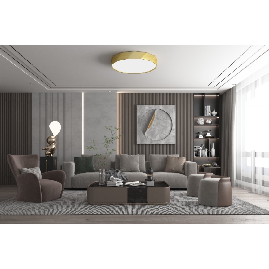 Immax NEO 07132-G80 - LED SMART Stmívatelné stropní svítidlo DIAMANTE LED/60W/230V zlatá 80 cm Tuya ZigBee + dálkové ovládání
