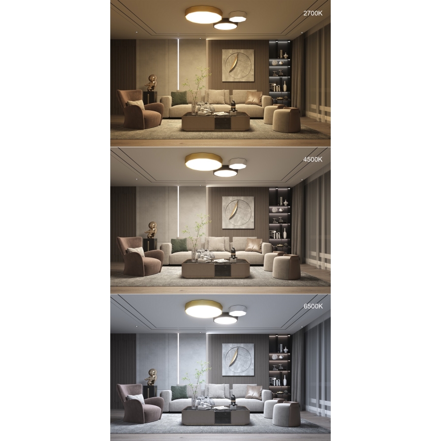 Immax NEO 07132-G80 - LED SMART Stmívatelné stropní svítidlo DIAMANTE LED/60W/230V zlatá 80 cm Tuya ZigBee + dálkové ovládání