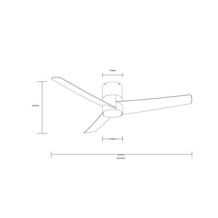 Immax NEO 07135-B - LED Stmívatelný stropní ventilátor FRESH LED/18W/230V Wi-Fi Tuya černá + dálkové ovládání