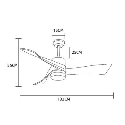 Immax NEO 07136-B - LED Stmívatelný stropní ventilátor SOFISTICADO LED/18W/230V dub Wi-Fi Tuya + dálkové ovládání