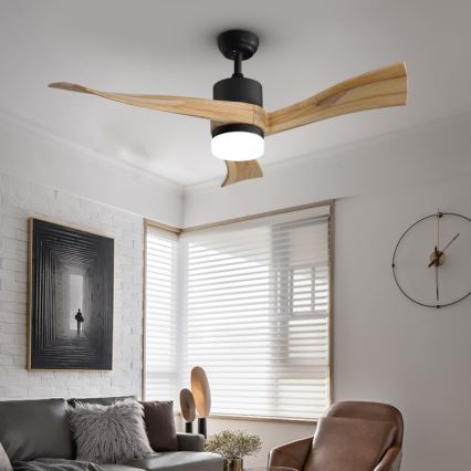 Immax NEO 07136-B - LED Stropní ventilátor SOFISTICADO LED/18W/230V dub Wi-Fi Tuya + dálkové ovládání