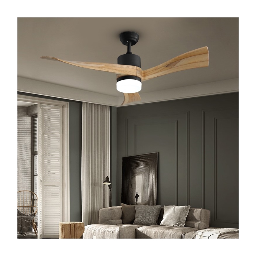 Immax NEO 07136-B - LED Stropní ventilátor SOFISTICADO LED/18W/230V dub Wi-Fi Tuya + dálkové ovládání