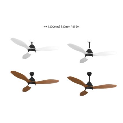 Immax NEO 07141-W - LED Stropní ventilátor NEO LITE FRESCO LED/18W/230V Tuya Wi-Fi bílá/černá + dálkové ovládání