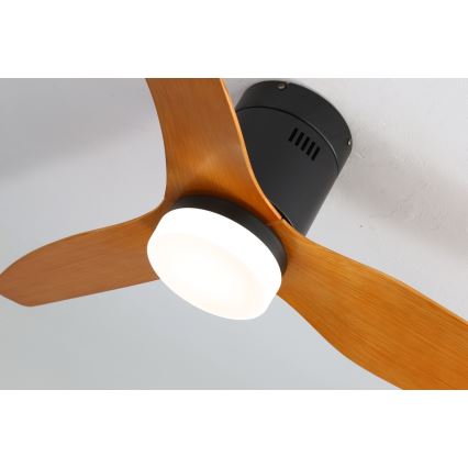 Immax NEO 07142-B - LED Stropní ventilátor NEO LITE VENTO LED/18W/230V Tuya Wi-Fi černá/dřevo + dálkové ovládání