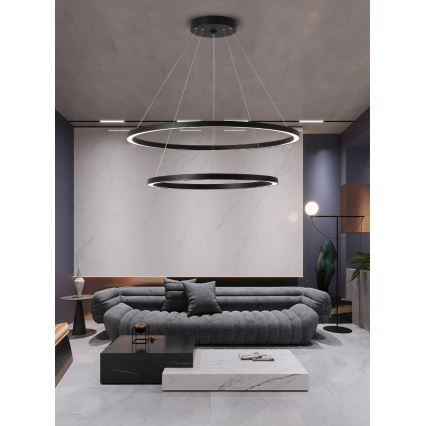 Immax NEO 07158-B80-60 - LED Stmívatelný lustr na lanku FINO LED/93W/230V Tuya černá + dálkové ovládání