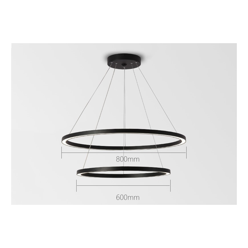 Immax NEO 07158-B80-60 - LED Stmívatelný lustr na lanku FINO LED/93W/230V Tuya černá + dálkové ovládání
