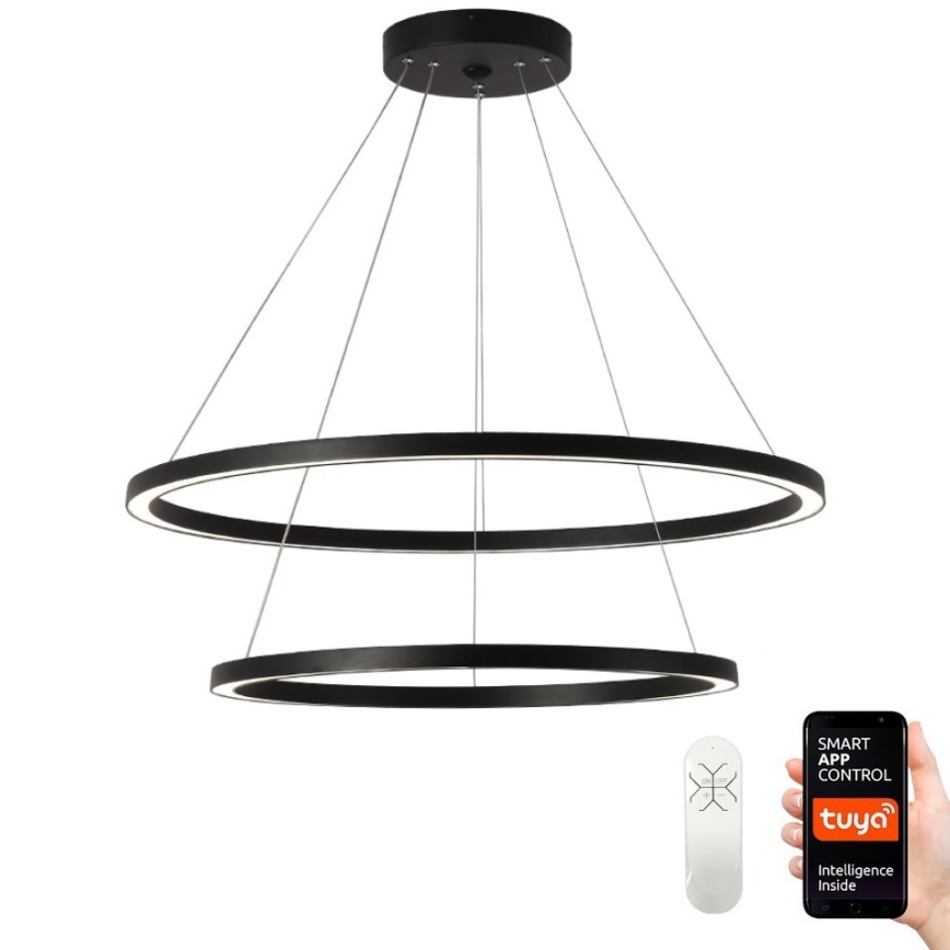 Immax NEO 07158-B80-60 - LED Stmívatelný lustr na lanku FINO LED/93W/230V Tuya černá + dálkové ovládání