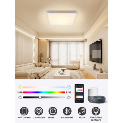 Immax NEO 07168-W40 - LED RGB+CCT Stmívatelné stropní svítidlo NEO LITE TUDO LED/50W/230V Wi-Fi Tuya bílá + dálkové ovládání