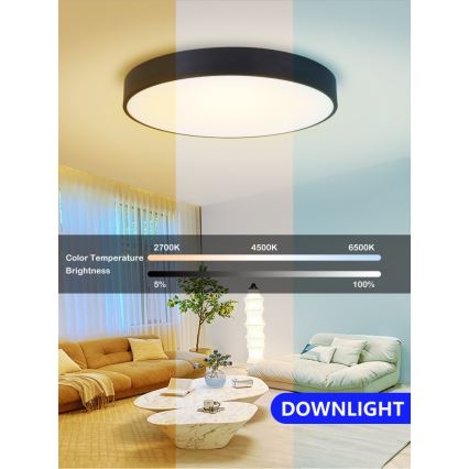 Immax NEO 07202L - LED Stmívatelné stropní svítidlo RONDATE LED/53W/230V černá Tuya + dálkové ovládání