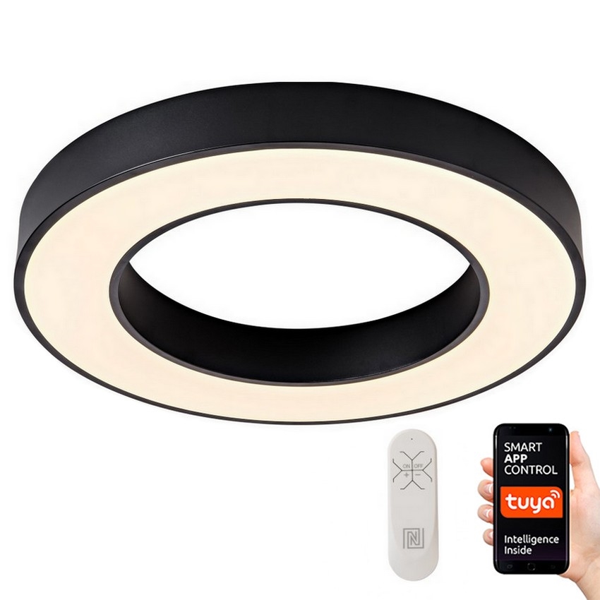 Immax NEO 07209L - LED Stmívatelné stropní svítidlo PASTEL LED/53W/230V 60 cm černá Tuya + dálkové ovládání