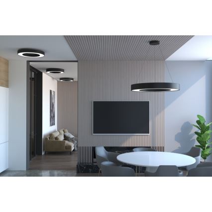 Immax NEO 07209L - LED Stmívatelné stropní svítidlo PASTEL LED/53W/230V 60 cm černá Tuya + dálkové ovládání