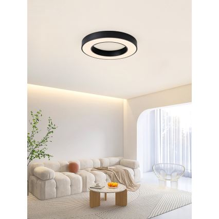 Immax NEO 07209L - LED Stmívatelné stropní svítidlo PASTEL LED/53W/230V 60 cm černá Tuya + dálkové ovládání