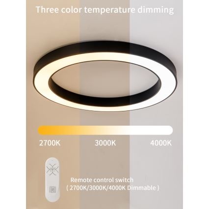 Immax NEO 07210L - LED Stmívatelné stropní svítidlo PASTEL LED/68W/230V 95 cm černá Tuya + dálkové ovládání