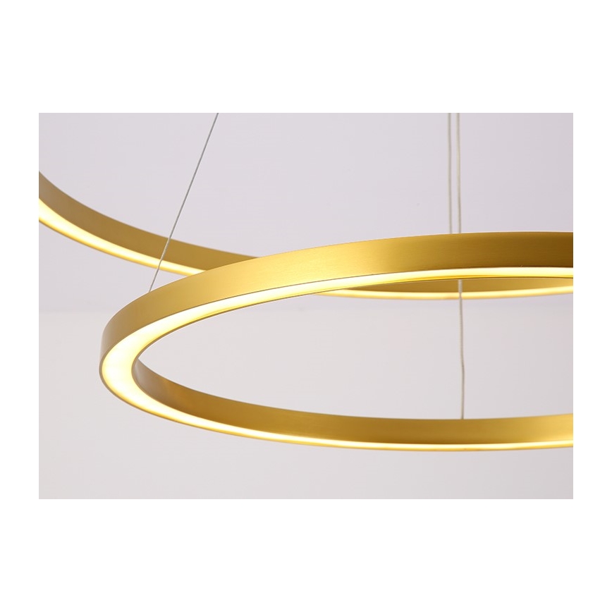Immax NEO 07218L - LED Stmívatelný lustr na lanku FINO LED/93W/230V 60/80cm zlatá Tuya + dálkové ovládání