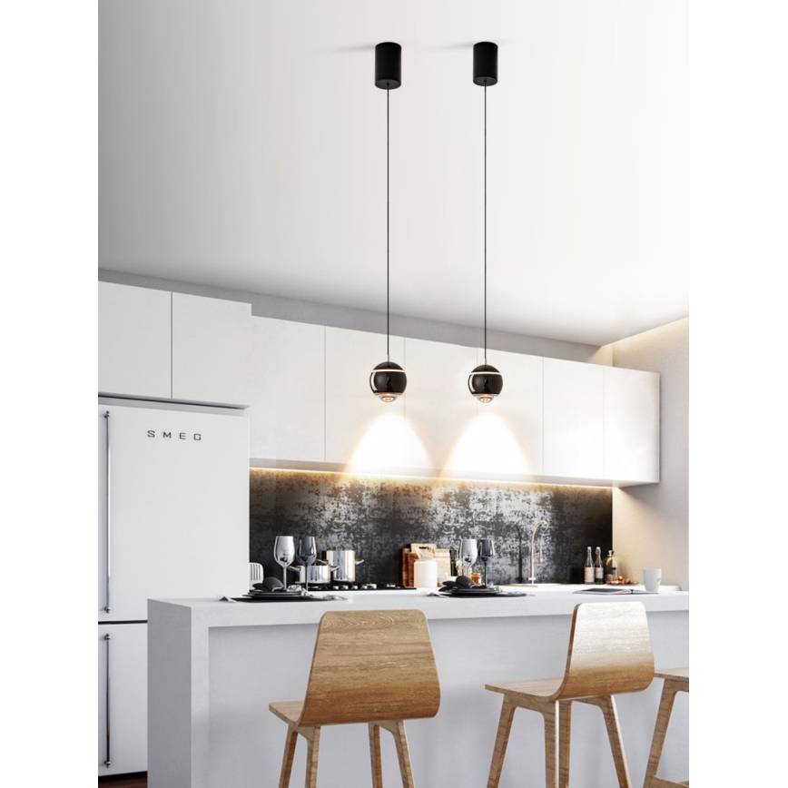 Immax NEO 07220L - LED Stmívatelný lustr na lanku DORMINE LED/6W/230V lesklá černá Tuya + dálkové ovládání