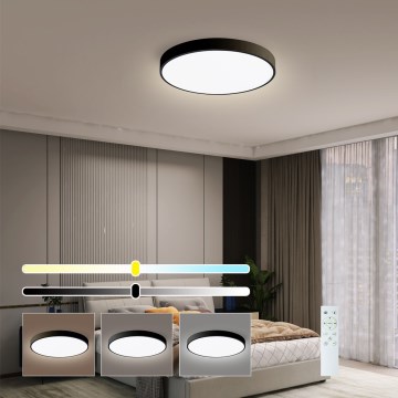 Immax NEO 07248L - LED Stmívatelné stropní svítidlo NEO LITE SEMPLICI LED/36W/230V 3000-6000K Wi-Fi Tuya černá + dálkové ovládání
