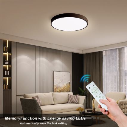 Immax NEO 07248L - LED Stmívatelné stropní svítidlo NEO LITE SEMPLICI LED/36W/230V 3000-6000K Wi-Fi Tuya černá + dálkové ovládání