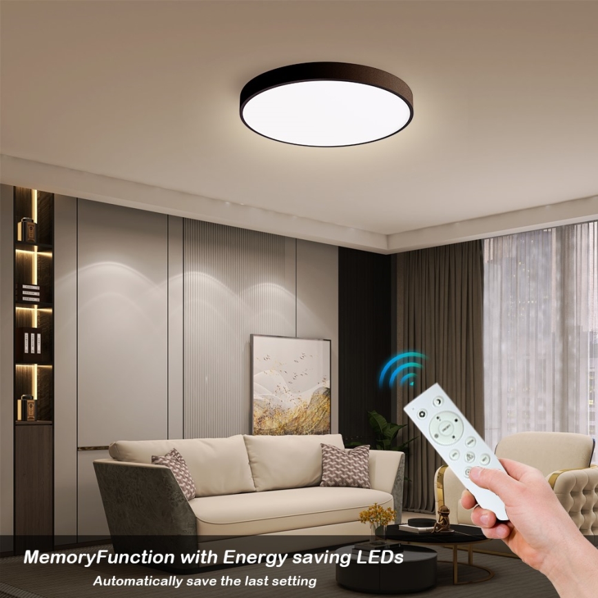 Immax NEO 07248L - LED Stmívatelné stropní svítidlo NEO LITE SEMPLICI LED/36W/230V 3000-6000K Wi-Fi Tuya černá + dálkové ovládání