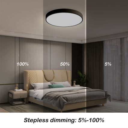Immax NEO 07248L - LED Stmívatelné stropní svítidlo NEO LITE SEMPLICI LED/36W/230V 3000-6000K Wi-Fi Tuya černá + dálkové ovládání