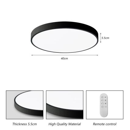 Immax NEO 07248L - LED Stmívatelné stropní svítidlo NEO LITE SEMPLICI LED/36W/230V 3000-6000K Wi-Fi Tuya černá + dálkové ovládání