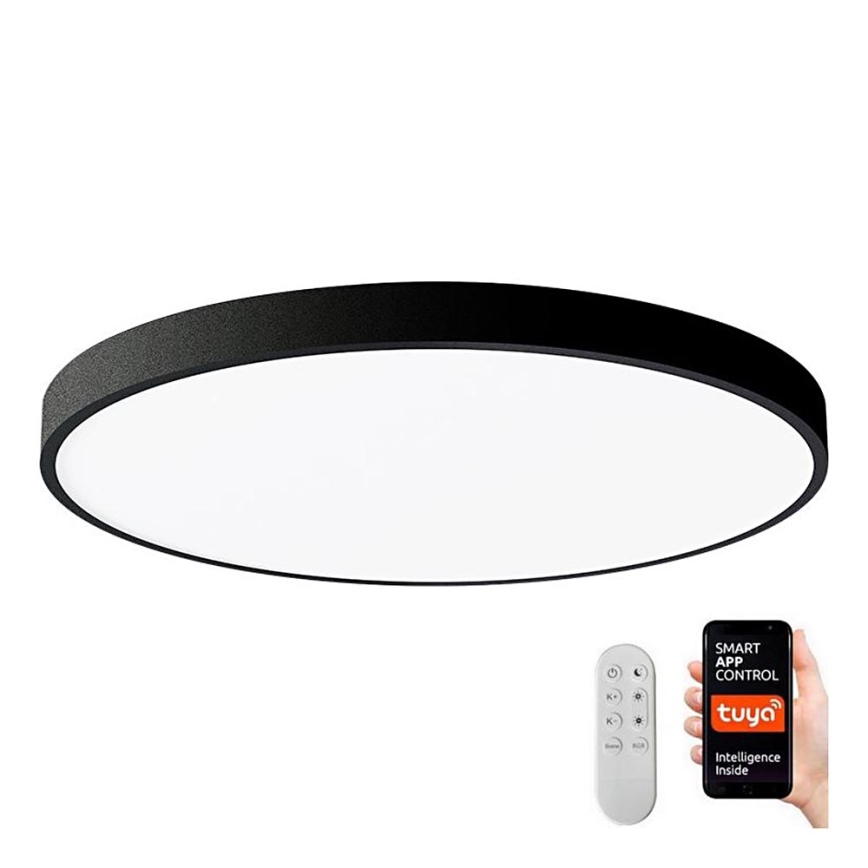 Immax NEO 07250L - LED Stmívatelné stropní svítidlo NEO LITE SEMPLICI LED/60W/230V 3000-6000K Wi-Fi Tuya černá + dálkové ovládání