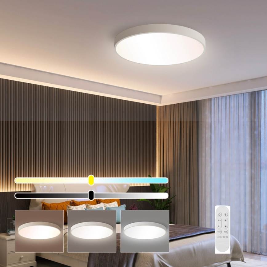 Immax NEO 07251L - LED Stmívatelné stropní svítidlo NEO LITE SEMPLICI LED/36W/230V 3000-6000K Wi-Fi Tuya bílá + dálkové ovládání