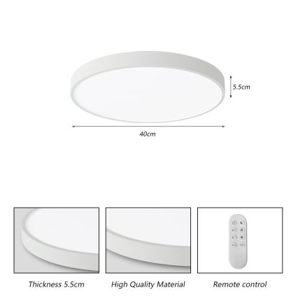 Immax NEO 07251L - LED Stmívatelné stropní svítidlo NEO LITE SEMPLICI LED/36W/230V 3000-6000K Wi-Fi Tuya bílá + dálkové ovládání