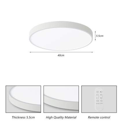 Immax NEO 07251L - LED Stmívatelné stropní svítidlo NEO LITE SEMPLICI LED/36W/230V 3000-6000K pr. 40 cm Wi-Fi Tuya bílá + dálkové ovládání